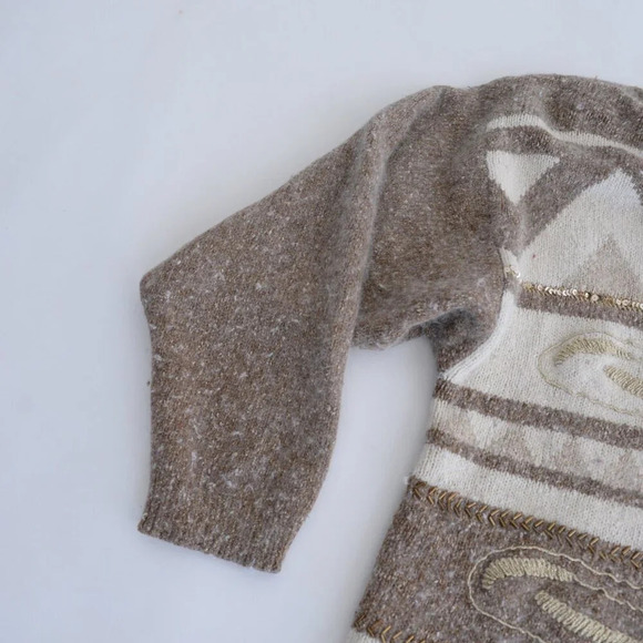 Vintage 80 Principles Petite Cream Knit 55% Silk 10% Angora 2% Wool  Sweater L - Picture 9 of 12